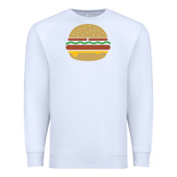 White vintage burger print Premium Sweatshirt - linhVisuals