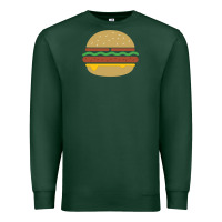 Sports Green vintage burger print Premium Sweatshirt - linhVisuals