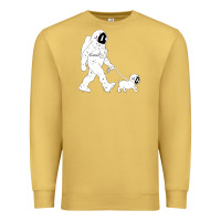 Antique Gold walking the dog astronaut Premium Sweatshirt - linhVisuals