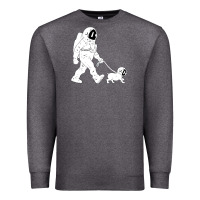 Charcoal Heather walking the dog astronaut Premium Sweatshirt - linhVisuals