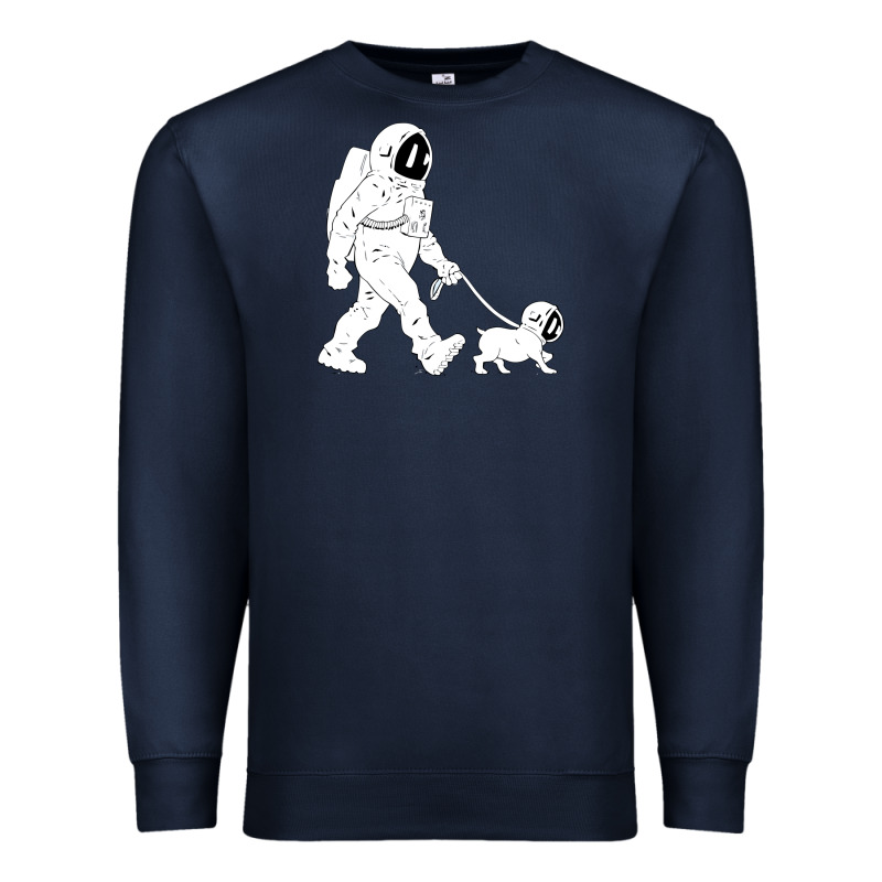 Walking The Dog Astronaut Premium Sweatshirt by linhVisuals | Teevron