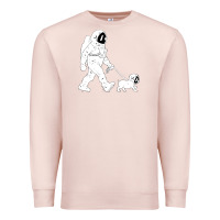 Pale Pink walking the dog astronaut Premium Sweatshirt - linhVisuals