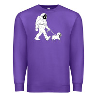 Purple walking the dog astronaut Premium Sweatshirt - linhVisuals
