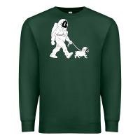 Sports Green walking the dog astronaut Premium Sweatshirt - linhVisuals