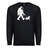 Black walking the dog astronaut Premium Sweatshirt - linhVisuals