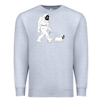 Heather Grey walking the dog astronaut Premium Sweatshirt - linhVisuals