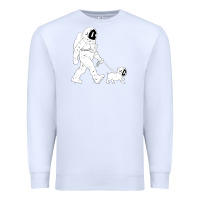 White walking the dog astronaut Premium Sweatshirt - linhVisuals