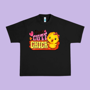 One Cute Chick Urban Heavy Tee Designed By Fadigitalartstudio
