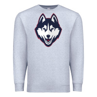 Heather Grey wolf head tshirt Premium Sweatshirt - linhVisuals