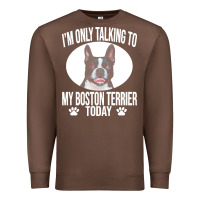 Chestnut boston terrier t  shirtfunny boston terrier dog gift i m only talking Premium Sweatshirt - linhVisuals