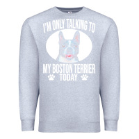 Heather Grey boston terrier t  shirtfunny boston terrier dog gift i m only talking Premium Sweatshirt - linhVisuals