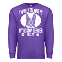 Purple boston terrier t  shirtfunny boston terrier dog gift i m only talking Premium Sweatshirt - linhVisuals