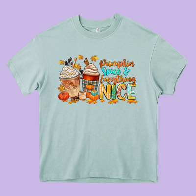 Pumpkin Spice And Everything Nice Heavy Core Tee Designed By Cowgirlartshop