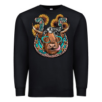 Black highland cow horseshoe Premium Sweatshirt - JahusDesignShop