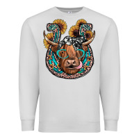 Dove Grey highland cow horseshoe Premium Sweatshirt - JahusDesignShop