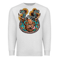 Oatmeal Heather highland cow horseshoe Premium Sweatshirt - JahusDesignShop