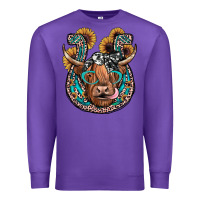 Purple highland cow horseshoe Premium Sweatshirt - JahusDesignShop