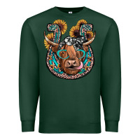 Sports Green highland cow horseshoe Premium Sweatshirt - JahusDesignShop