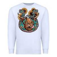 White highland cow horseshoe Premium Sweatshirt - JahusDesignShop