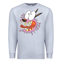Heather Grey courage the cowardly dog Premium Sweatshirt - linhVisuals