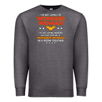 Charcoal Heather wonder  woman Premium Sweatshirt - linhVisuals