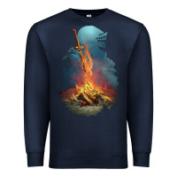 Navy Souls Bonfire Premium Sweatshirt - linhVisuals