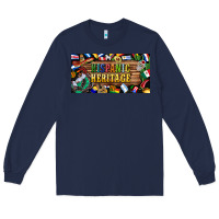 Navy hispanic heritage license plate Long Sleeve Tee - BundleAndBundleShop