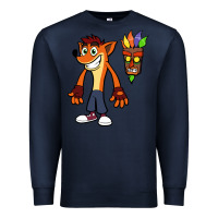 Navy CRASH BANDICOOT Premium Sweatshirt - linhVisuals
