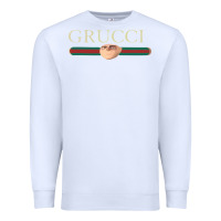 White new grucci tshirt Premium Sweatshirt - linhVisuals