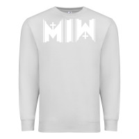 Dove Grey Motionless In White Premium Sweatshirt - linhVisuals