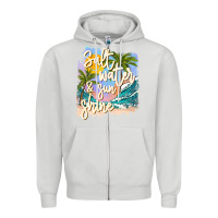 Dove Grey salt water sunshine Zipper Hoodie - JahusDesignShop