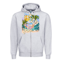 Heather Grey salt water sunshine Zipper Hoodie - JahusDesignShop