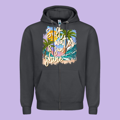 Salt Water Sunshine Zipper Hoodie Designed By Jahusdesignshop