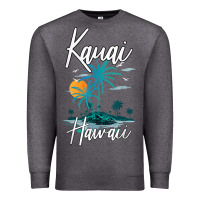 Charcoal Heather family vacation retro sunset hawaii kauai t shirt Premium Sweatshirt - linhVisuals