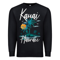 Black family vacation retro sunset hawaii kauai t shirt Premium Sweatshirt - linhVisuals
