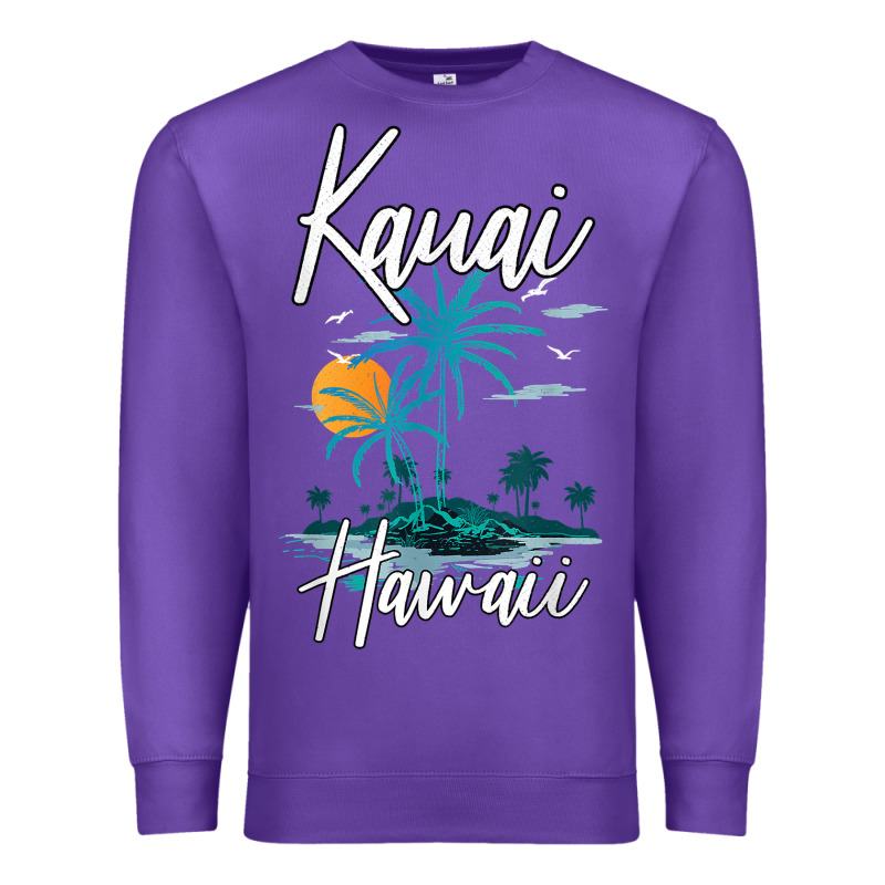Family Vacation Retro Sunset Hawaii Kauai T Shirt Premium Sweatshirt by linhVisuals | Teevron