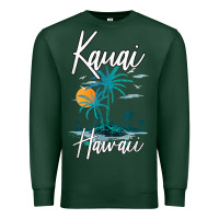 Sports Green family vacation retro sunset hawaii kauai t shirt Premium Sweatshirt - linhVisuals