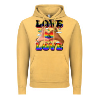 Vintage Mustard love is love lgbtq pride hands Vintage Hoodie - LillyAllenDesigns