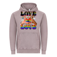 Vintage Zinc love is love lgbtq pride hands Vintage Hoodie - LillyAllenDesigns