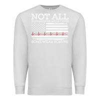 Dove Grey nurses not all superheroes wear caps some wear scrubs nurse supportive Premium Sweatshirt - linhVisuals