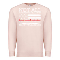 Pale Pink nurses not all superheroes wear caps some wear scrubs nurse supportive Premium Sweatshirt - linhVisuals