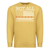 Antique Gold nurses not all superheroes wear caps some wear scrubs nurse supportive Premium Sweatshirt - linhVisuals