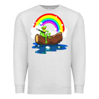 Oatmeal Heather the rainbow connection Premium Sweatshirt - linhVisuals