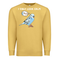 Antique Gold parakeet bird biting finger funny i only look calm Premium Sweatshirt - linhVisuals