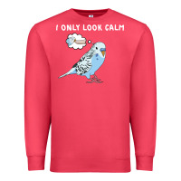 Cardinal parakeet bird biting finger funny i only look calm Premium Sweatshirt - linhVisuals