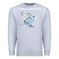 Heather Grey parakeet bird biting finger funny i only look calm Premium Sweatshirt - linhVisuals