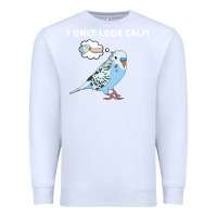 White parakeet bird biting finger funny i only look calm Premium Sweatshirt - linhVisuals