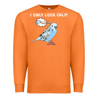 Carrot parakeet bird biting finger funny i only look calm Premium Sweatshirt - linhVisuals