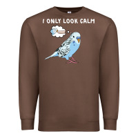 Parakeet Bird Biting Finger Funny I Only Look Calm Premium Sweatshirt | Teevron