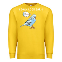 Lemon parakeet bird biting finger funny i only look calm Premium Sweatshirt - linhVisuals